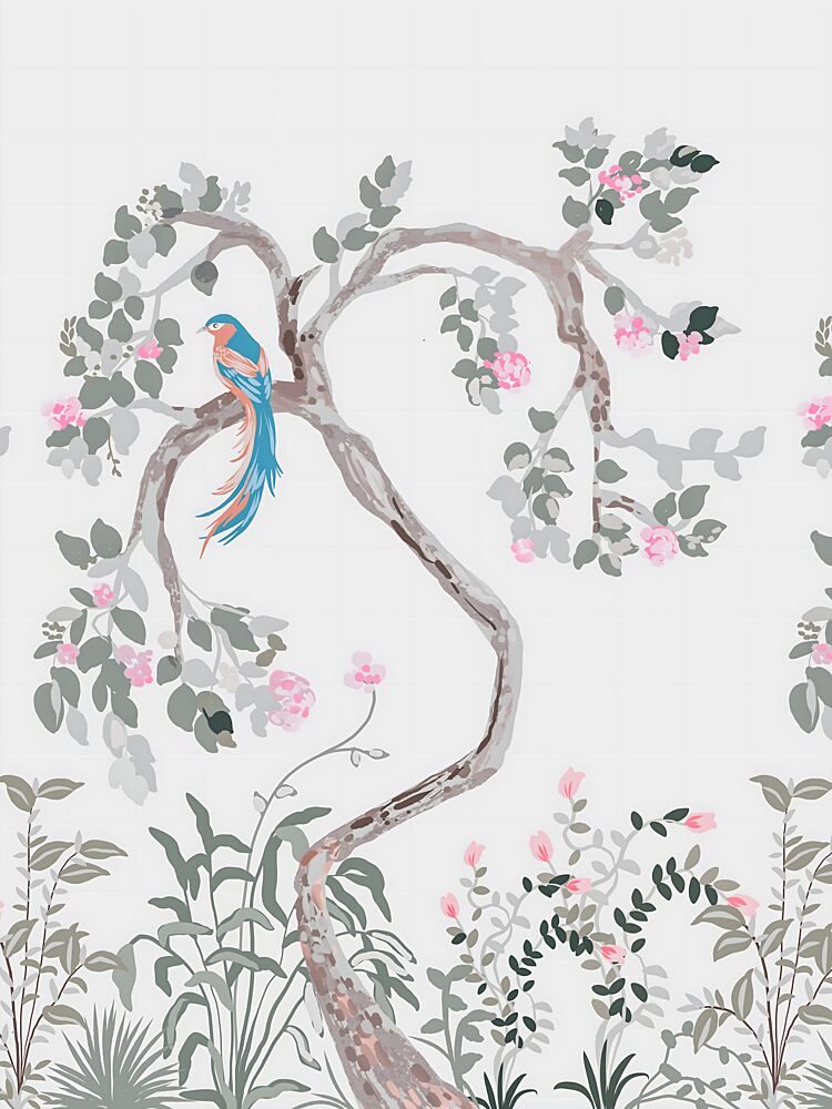 Blue Bird Flowering Tree art print by Josie George for $57.95 CAD