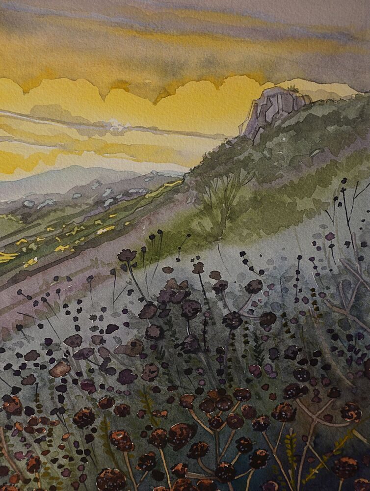 Golden Mountain Sunset art print by Luisa Millicent for $57.95 CAD