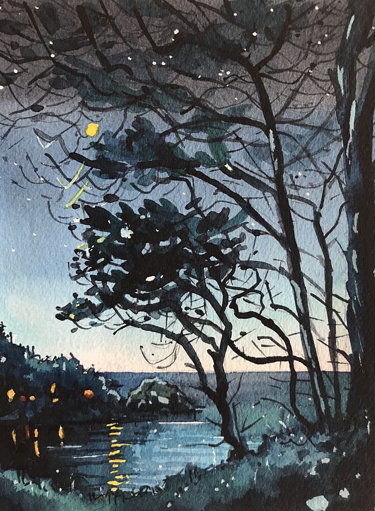 Magical Night Reflections art print by Luisa Millicent for $57.95 CAD