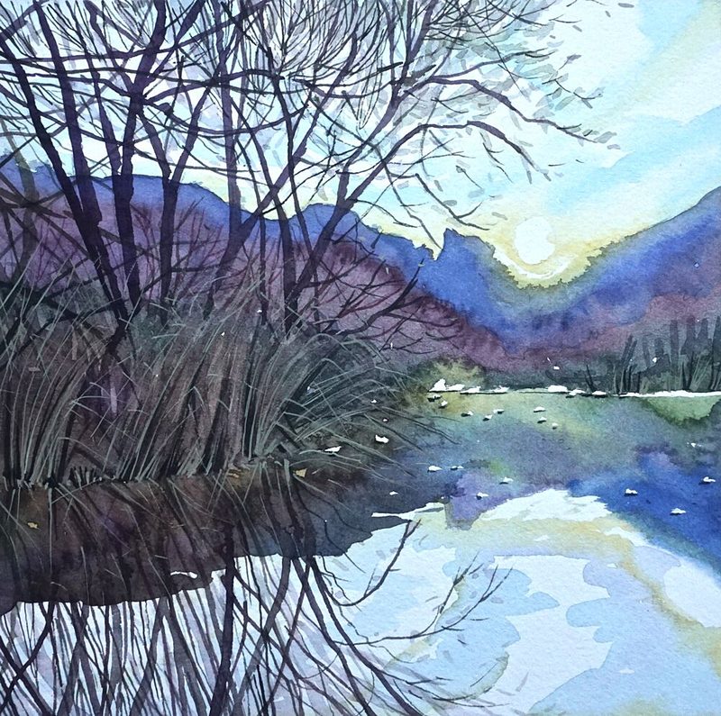 Tranquil Winter Dawn art print by Luisa Millicent for $57.95 CAD