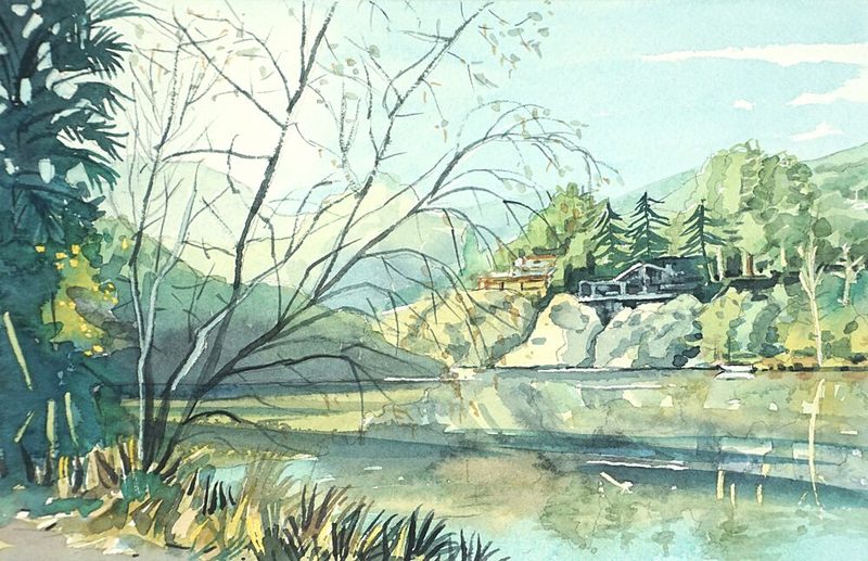 Serene Lakeside Reflections art print by Luisa Millicent for $57.95 CAD