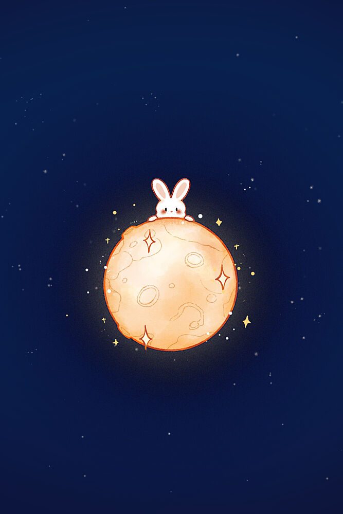 Rabbit on Glowing Moon art print by Xuan Thai for $57.95 CAD