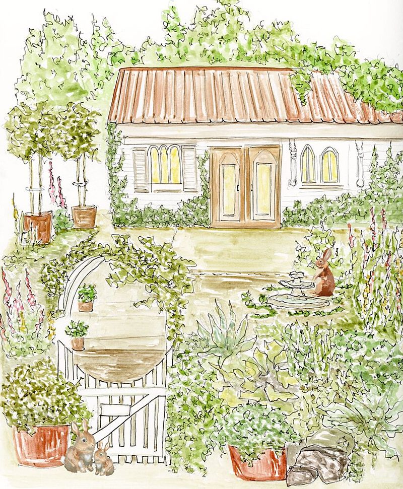 Whimsical Garden Cottage art print by Breanna Megan Studio for $57.95 CAD