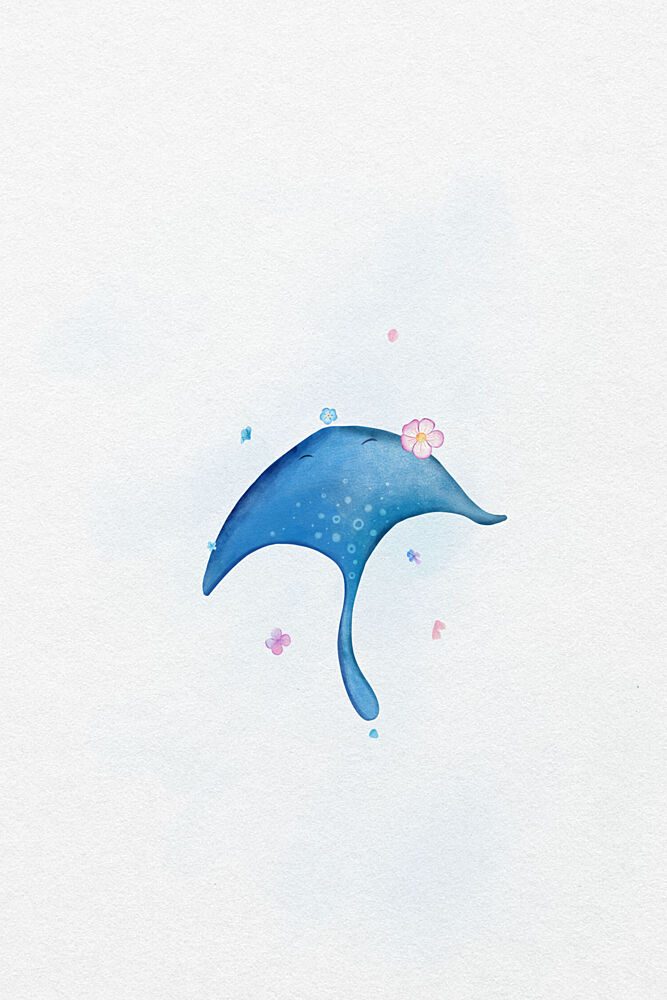 Blue Manta Bloom art print by Xuan Thai for $57.95 CAD