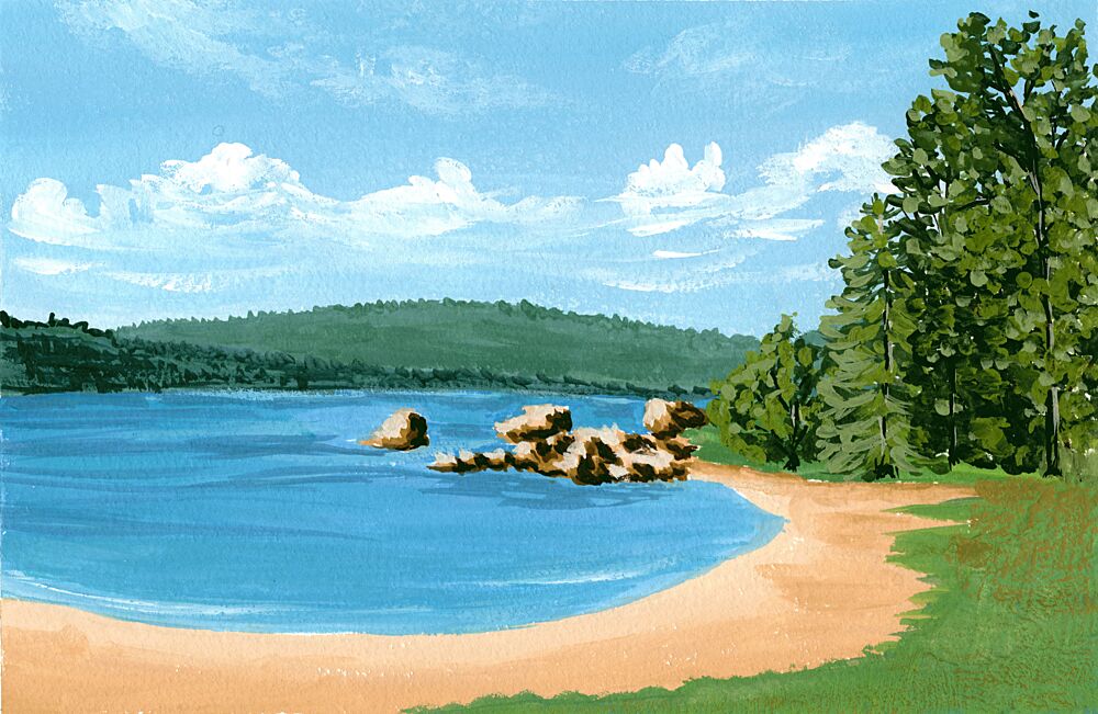 Peaceful Shore View art print by Jasmine Goodwin for $57.95 CAD