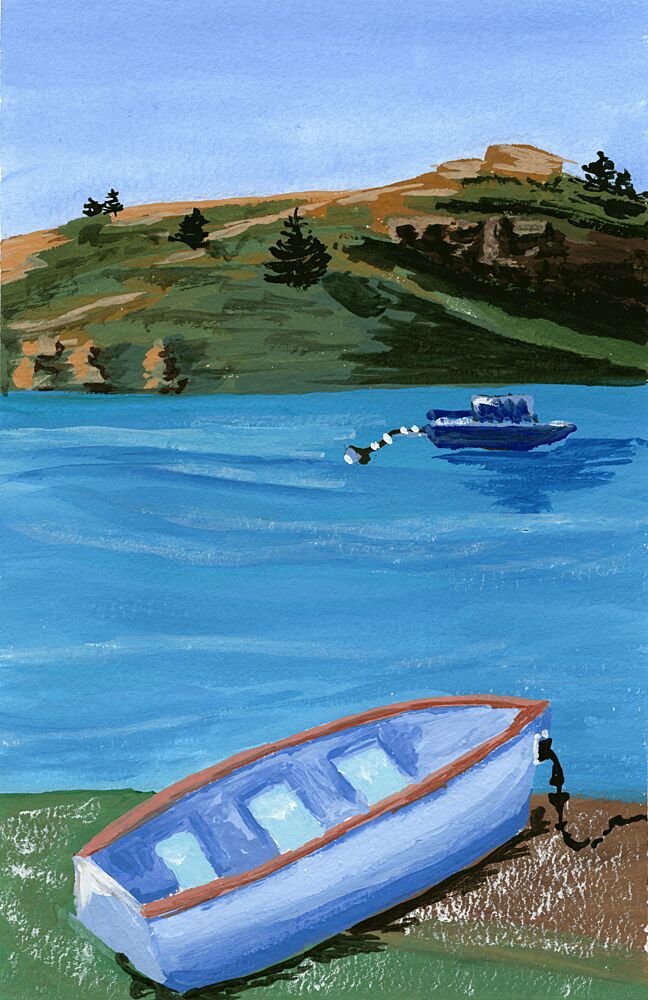 Peaceful Coastal Scene art print by Jasmine Goodwin for $57.95 CAD
