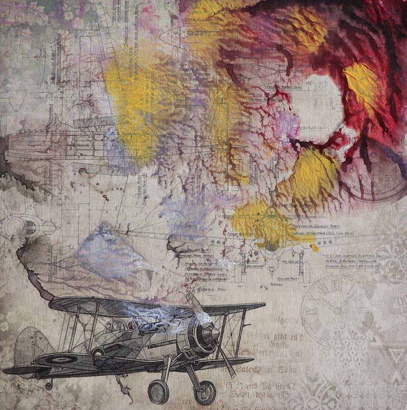 Biplane Travel Map art print by Santhosh Ch for $57.95 CAD