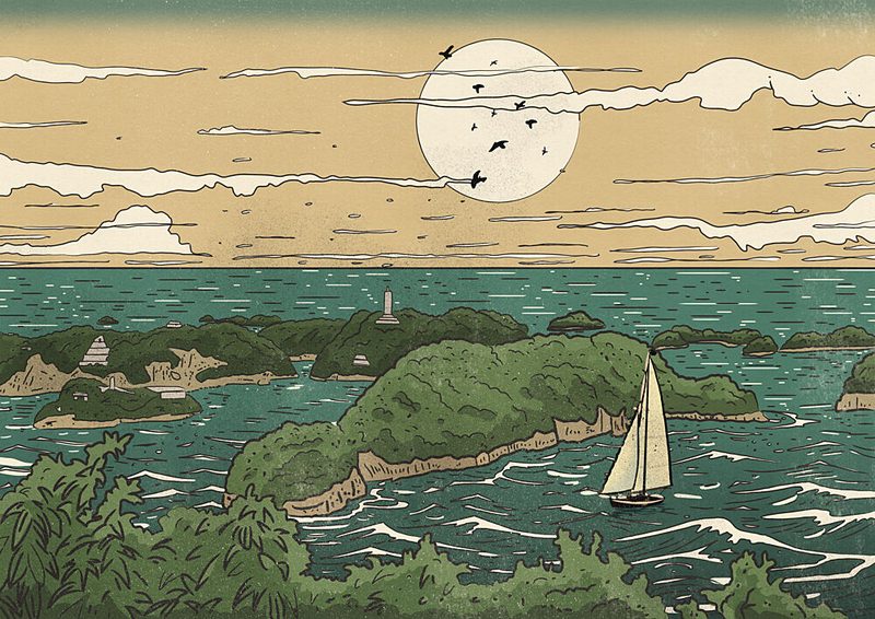 Japanese Islands Lighthouse art print by Nicholas for $57.95 CAD