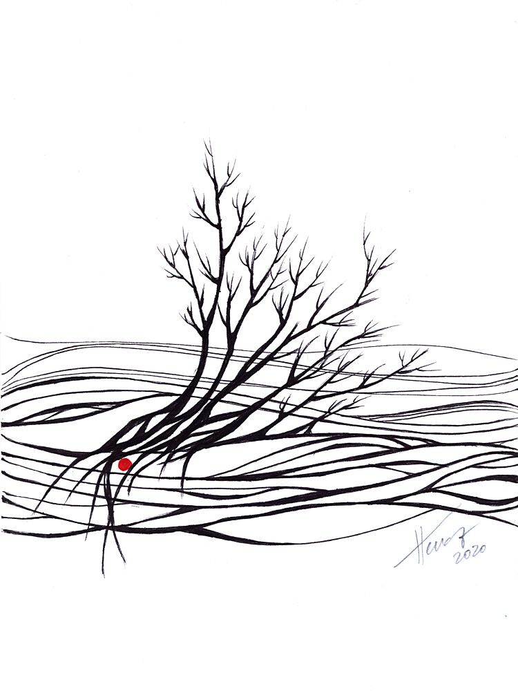 Minimalist Tree Red Dot art print by Aniko Hencz for $57.95 CAD