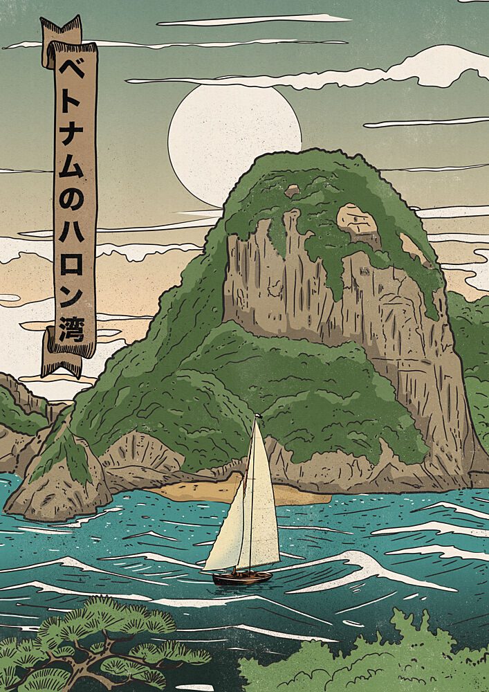 Vietnam Halong Bay Sailing art print by Nicholas for $57.95 CAD