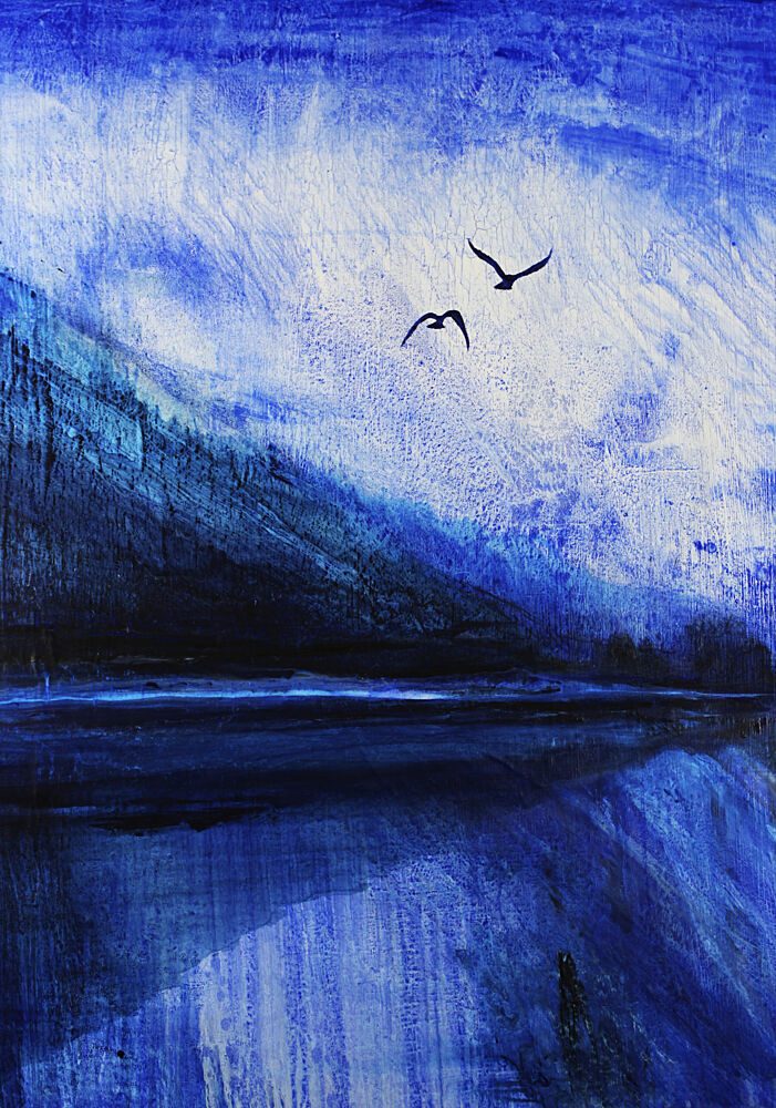 Blue Mountain Lake Birds art print by RodMacIver for $57.95 CAD