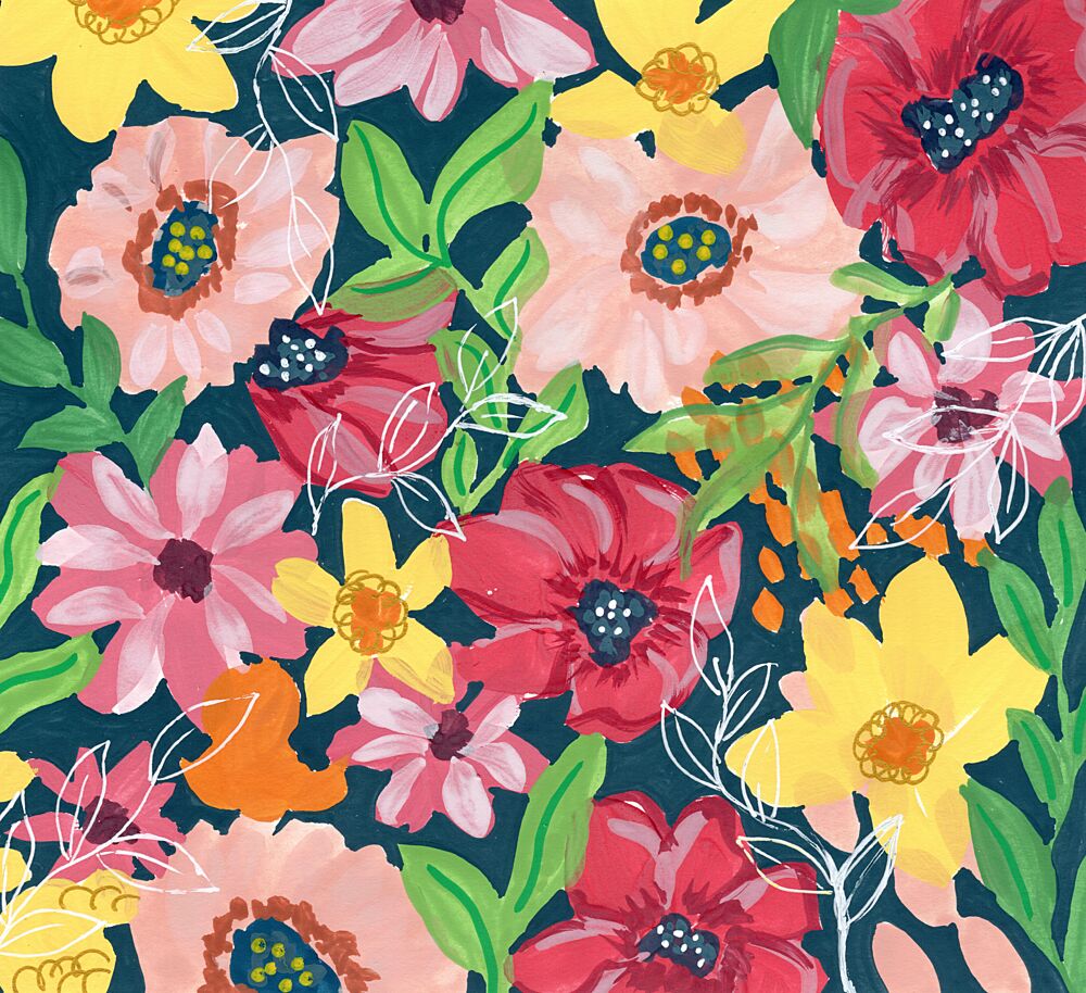 Vibrant Painted Flowers art print by Jasmine Goodwin for $57.95 CAD