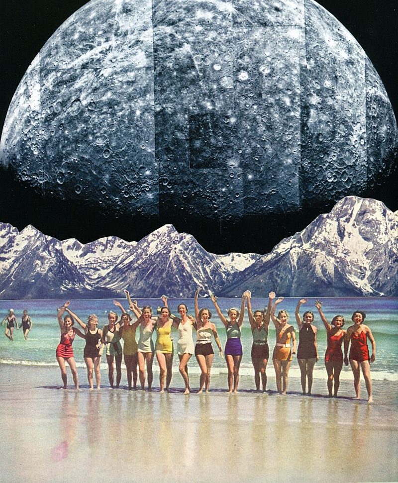 Retro Beach Moon art print by Betty Klaasse for $57.95 CAD