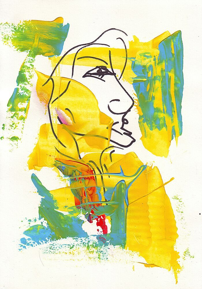 Vibrant Abstract Portrait art print by Rafal Kulik for $57.95 CAD