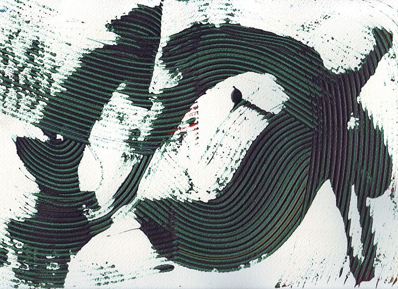 Textured Green Abstract Strokes art print by Rafal Kulik for $57.95 CAD