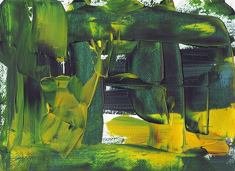 Vibrant Green Yellow Abstract art print by Rafal Kulik for $57.95 CAD