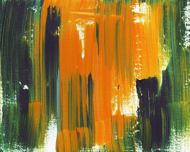 Vibrant Orange Green Abstract art print by Rafal Kulik for $57.95 CAD