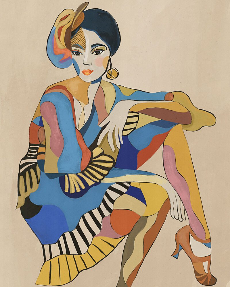 Colorful Abstract Fashion Woman art print by Dotz and Cats for $57.95 CAD