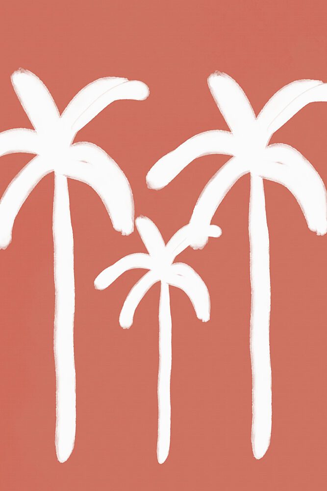 Palmsonbeachsienna art print by Treechild for $57.95 CAD