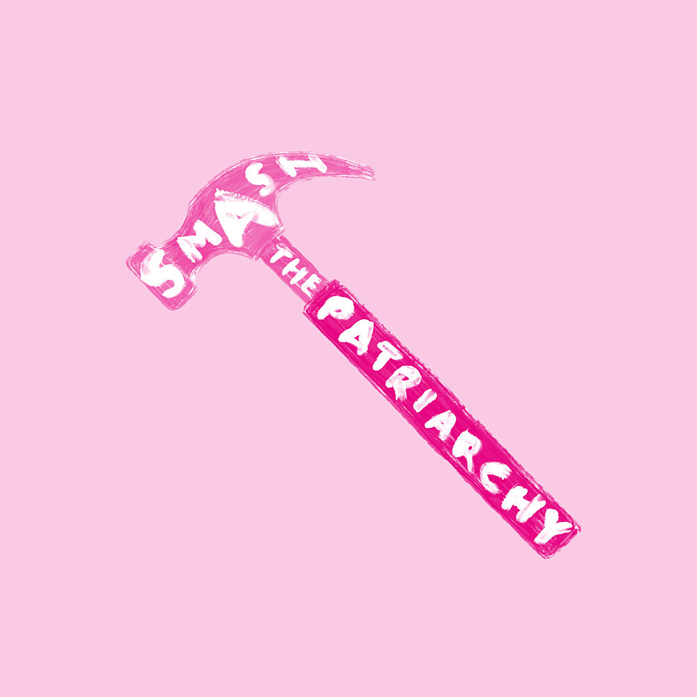 Pink Hammer Smash Patriarchy art print by Martina Scott for $57.95 CAD