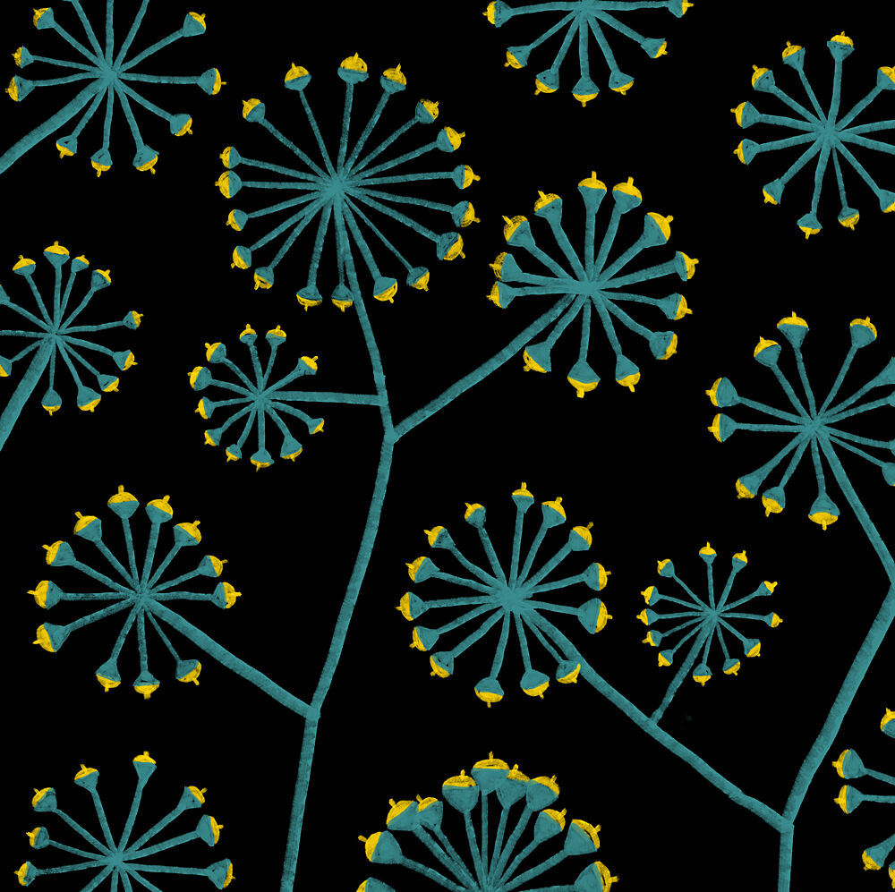 Abstract Teal Blooms art print by Martina Scott for $57.95 CAD