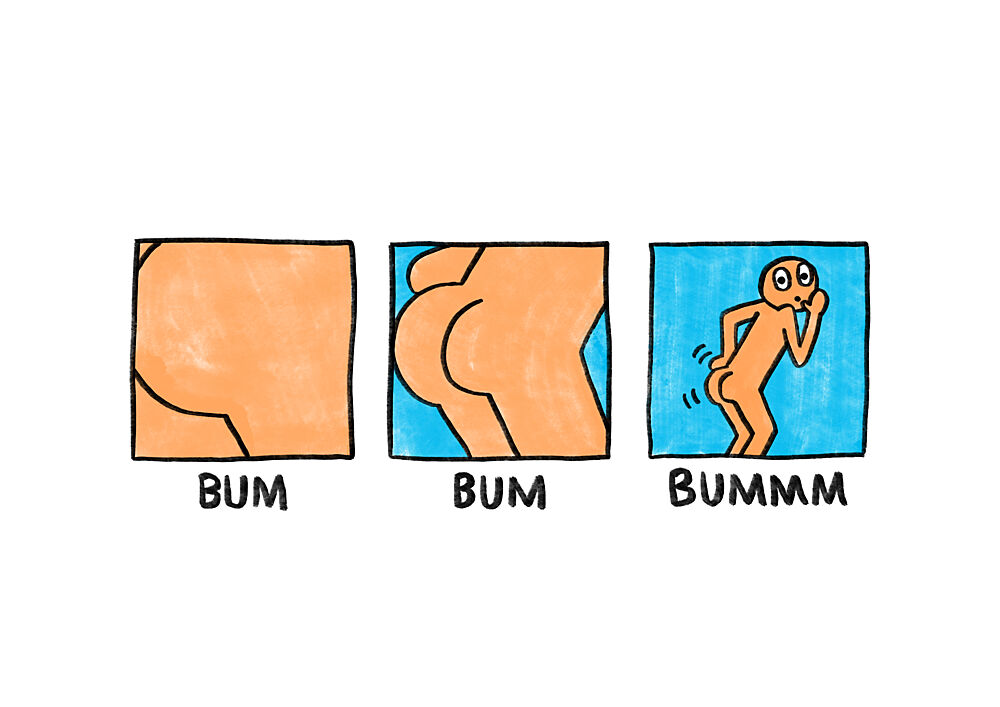 Funny Fart Cartoon art print by Martina Scott for $57.95 CAD