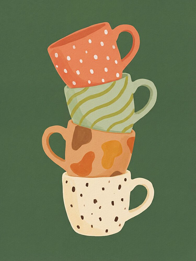 Cozy Stacked Mugs art print by Andreas Magnusson for $57.95 CAD