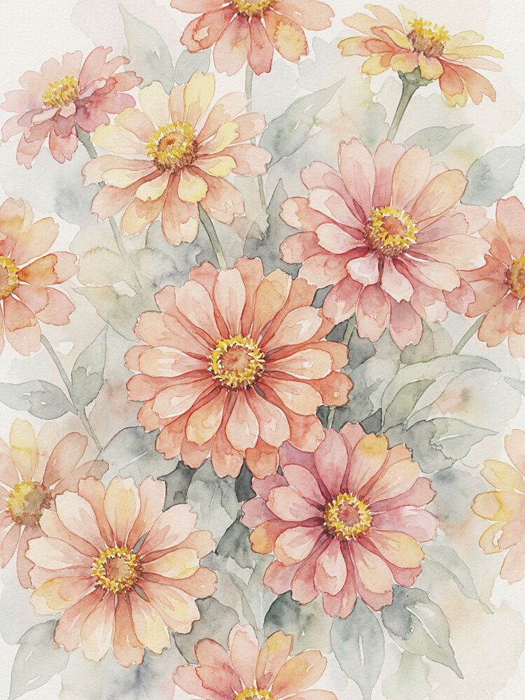 Blush Zinnia Blooms art print by Andreas Magnusson for $57.95 CAD