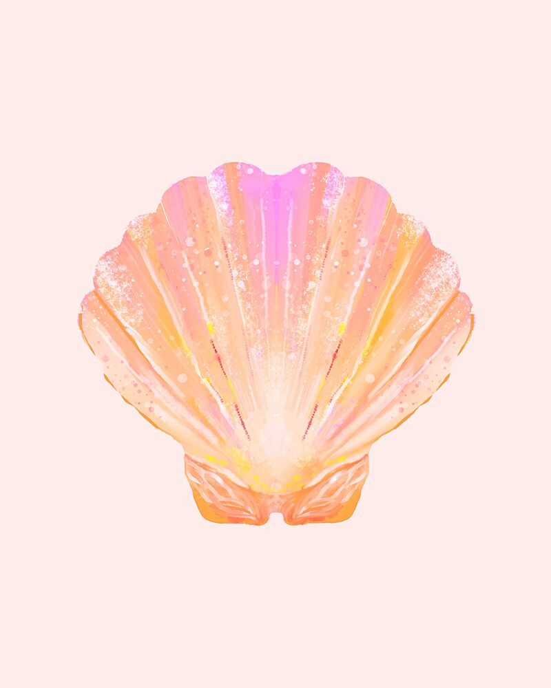 Vintage Pastel Watercolor Shell art print by Josie George for $57.95 CAD