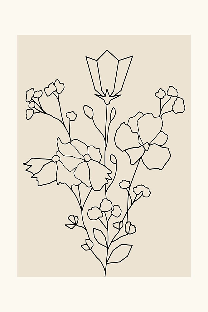 Elegant Floral Lines art print by Cartissi for $57.95 CAD