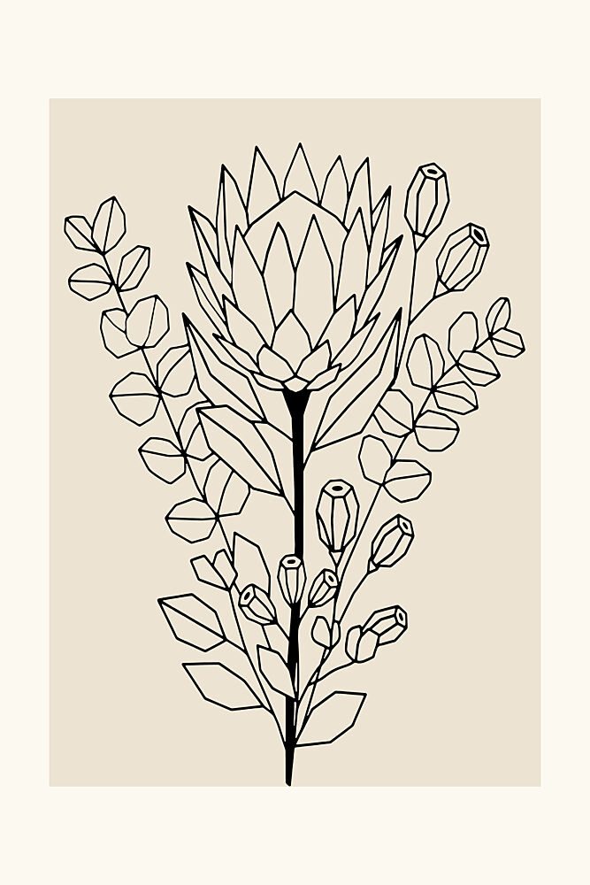 Minimalist Protea Eucalyptus art print by Cartissi for $57.95 CAD
