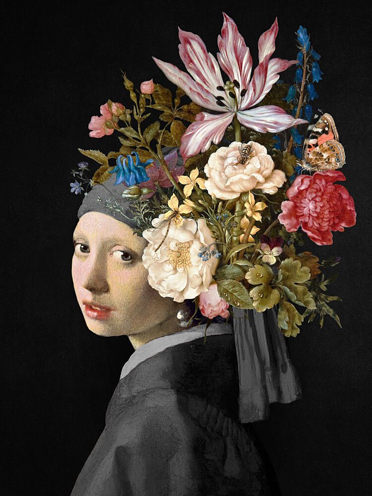 Floral Turban Portrait art print by Marja van den Hurk for $57.95 CAD