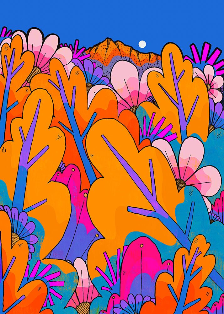Whimsical Mountain Garden art print by Stephen Wade for $57.95 CAD