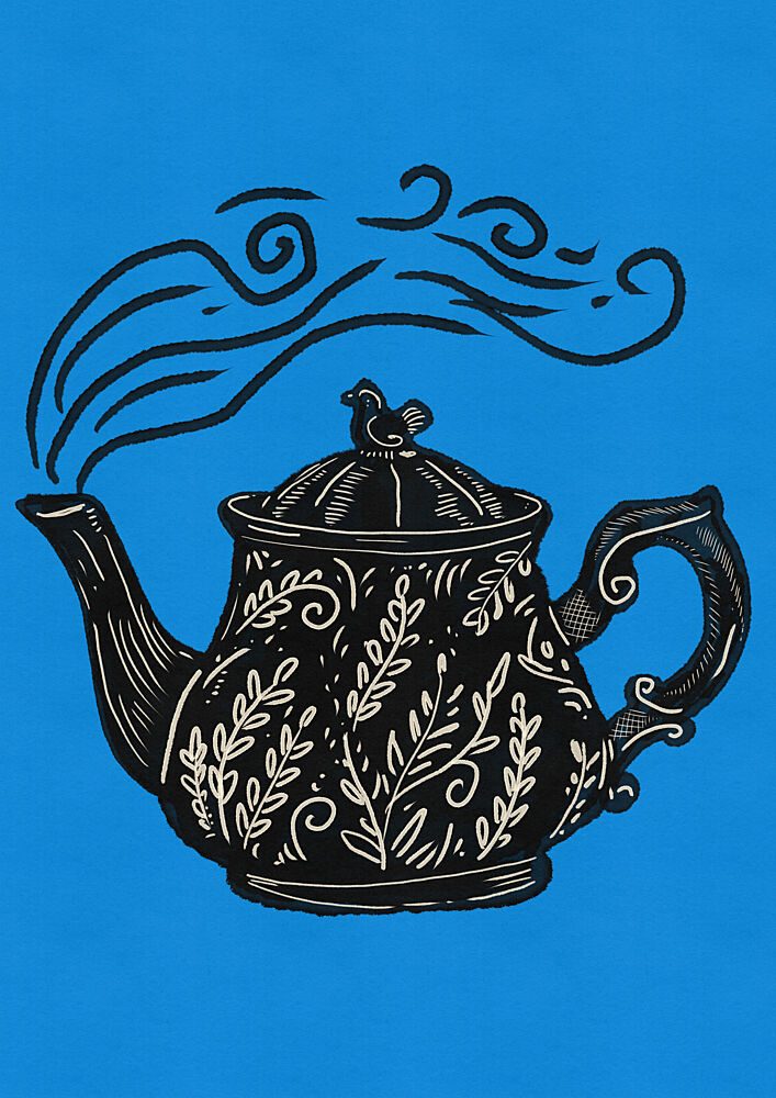 Elegant Steaming Teapot art print by Nicholas for $57.95 CAD