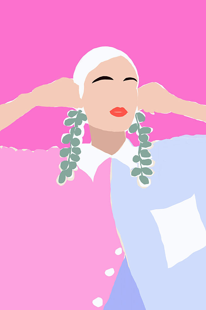 Pink Blue Fashion Style art print by Treechild for $57.95 CAD