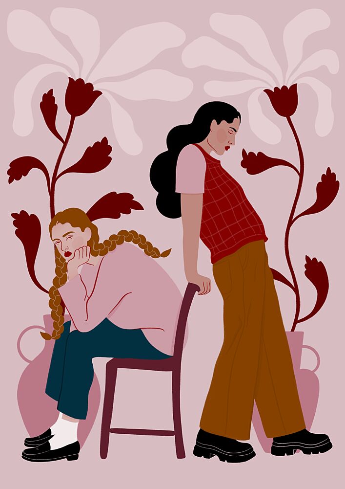 Pensive Women Floral Mood art print by Ida Alvarsson for $57.95 CAD