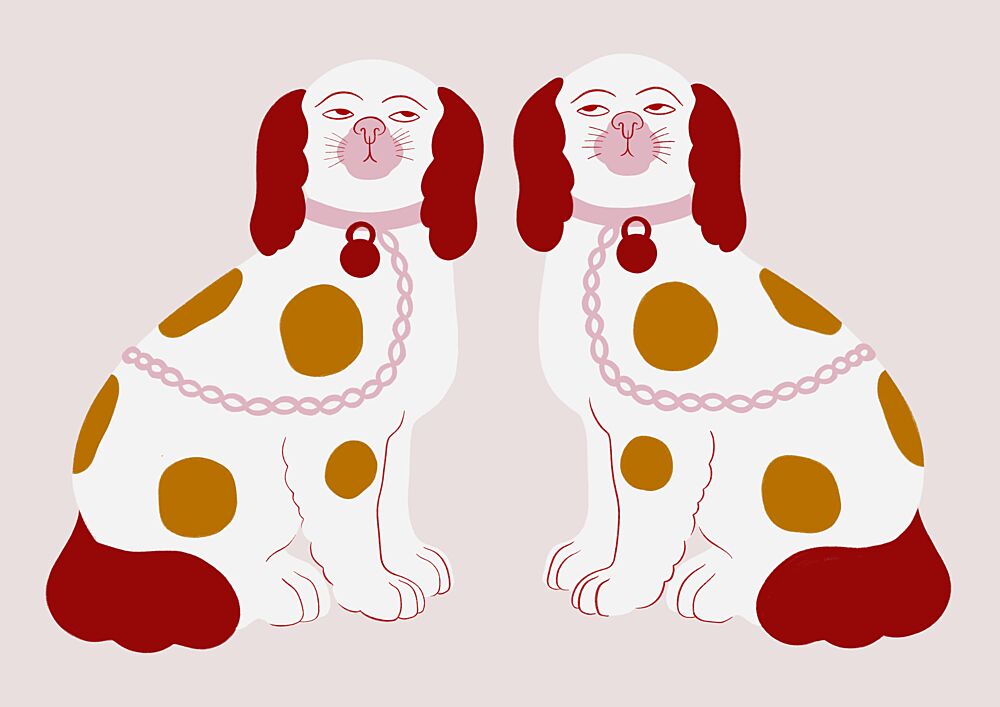 Regal Dog Pair art print by Ida Alvarsson for $57.95 CAD