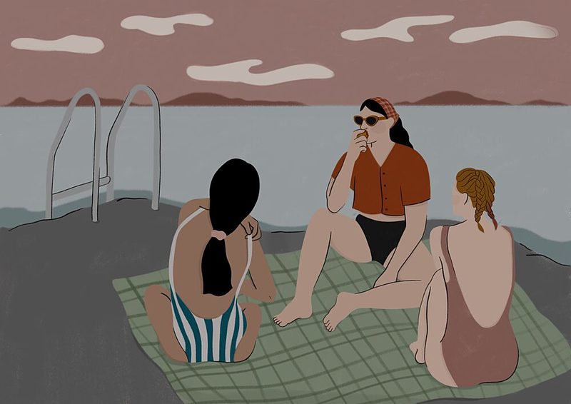 Summer Lake Friends art print by Ida Alvarsson for $57.95 CAD