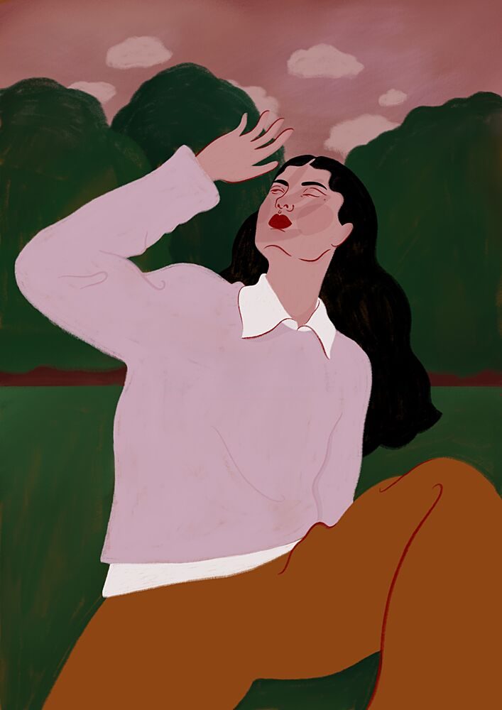Woman in Summer Sun art print by Ida Alvarsson for $57.95 CAD