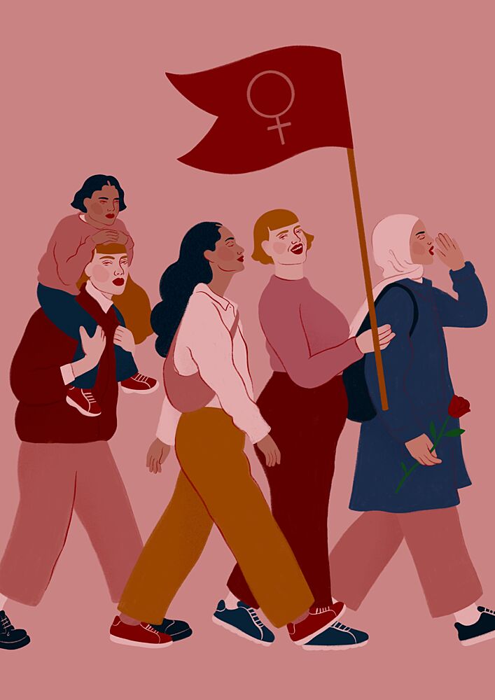 Feminist Marching Forward art print by Ida Alvarsson for $57.95 CAD