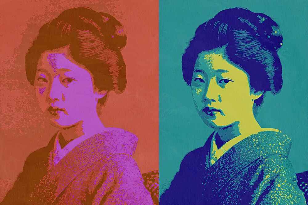 Vibrant Japanese Portrait art print by Treechild for $57.95 CAD