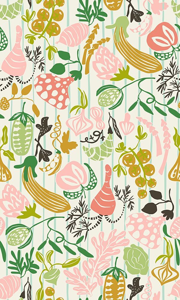 Whimsical Vegetable Pattern art print by Annick for $57.95 CAD
