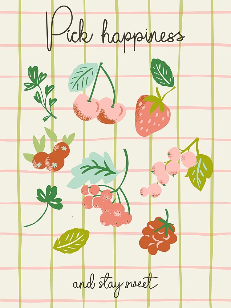 Pick Happiness Berries art print by Annick for $57.95 CAD