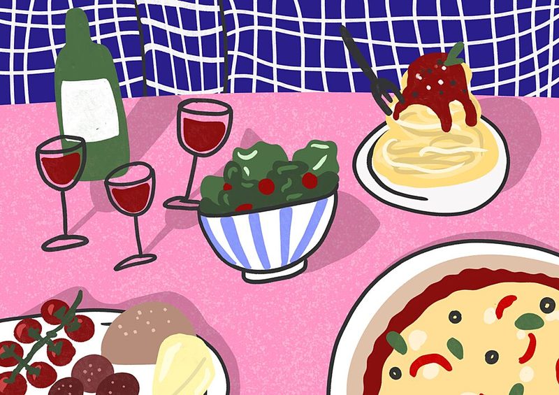 Cozy Italian Dinner art print by Athene Fritsch for $57.95 CAD