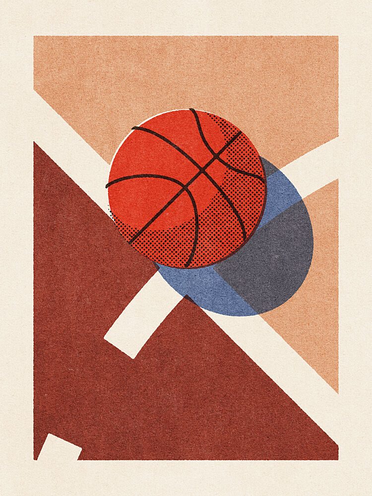 Graphic Basketball Court art print by Daniel Coulmann for $57.95 CAD