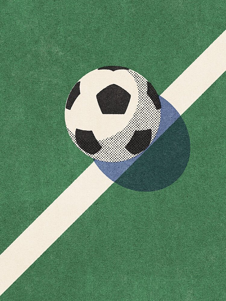 Green Field Soccer Ball art print by Daniel Coulmann for $57.95 CAD