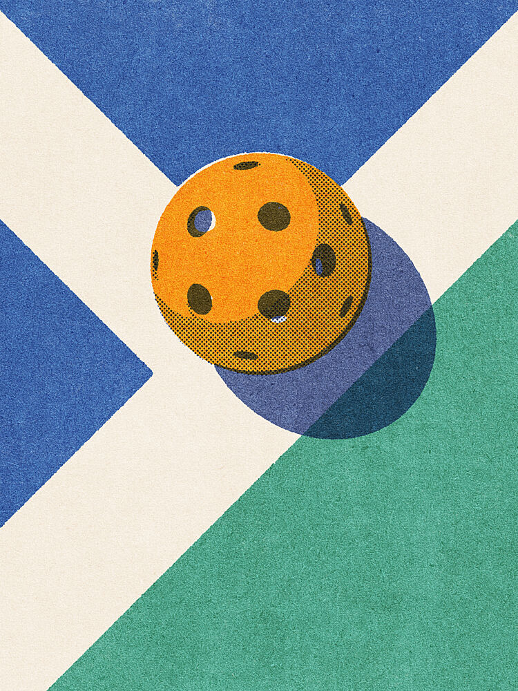 Orange Pickleball Court art print by Daniel Coulmann for $57.95 CAD