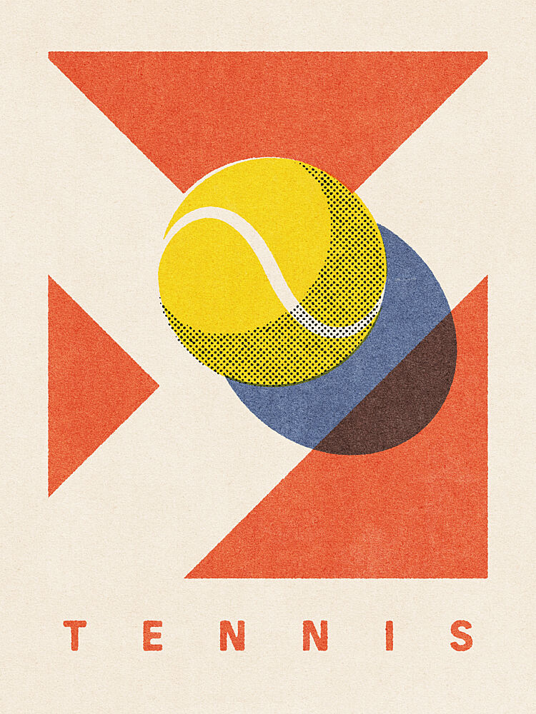 Retro Tennis Ball art print by Daniel Coulmann for $57.95 CAD
