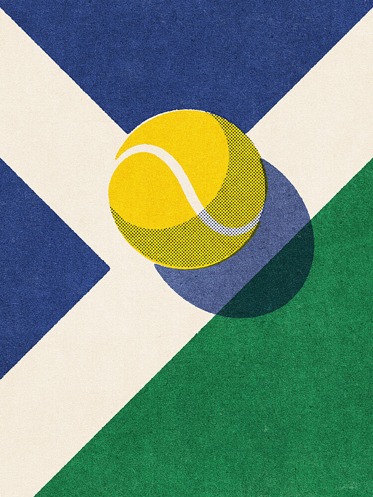 Tennis Ball on Court art print by Daniel Coulmann for $57.95 CAD