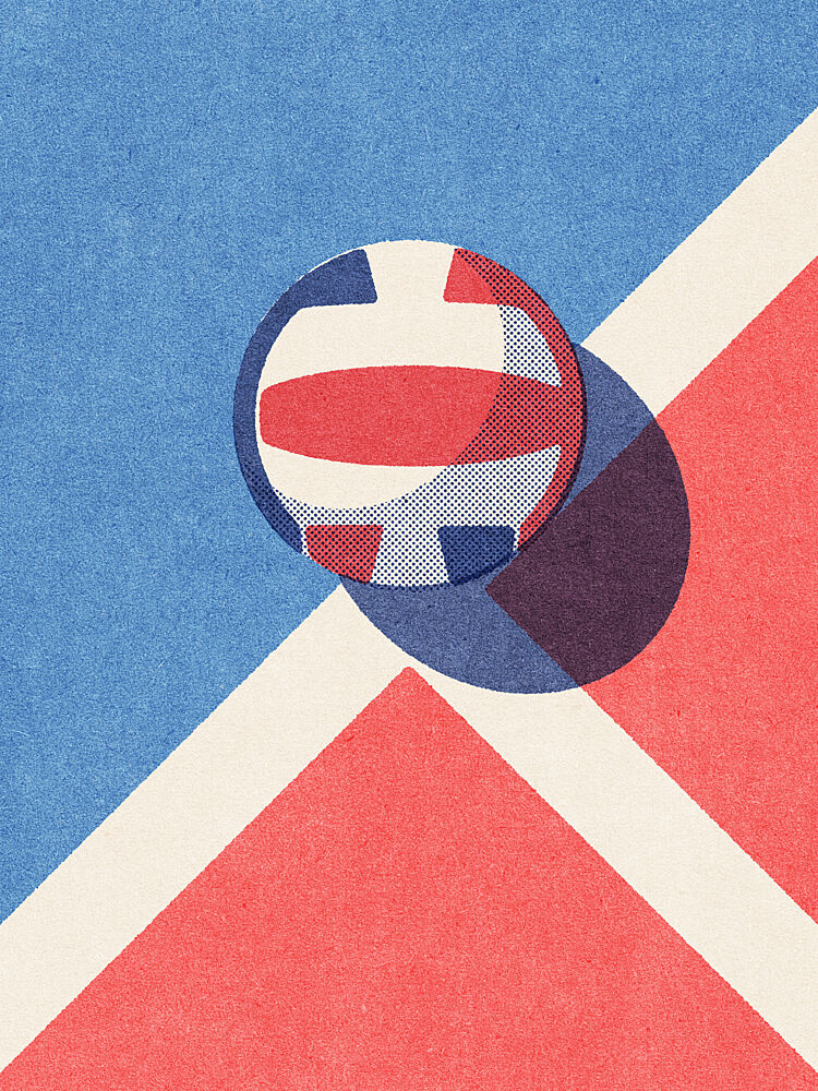 Red White Blue Volleyball art print by Daniel Coulmann for $57.95 CAD
